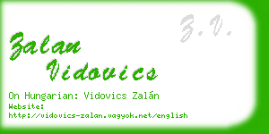 zalan vidovics business card